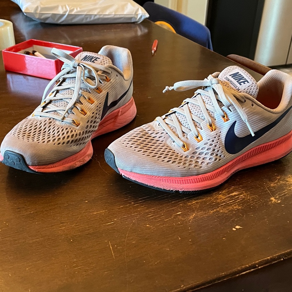 Nike Women's Athletic Shoes - Gray and Coral